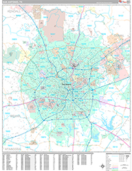 San Antonio Wall Map Premium Style 2026